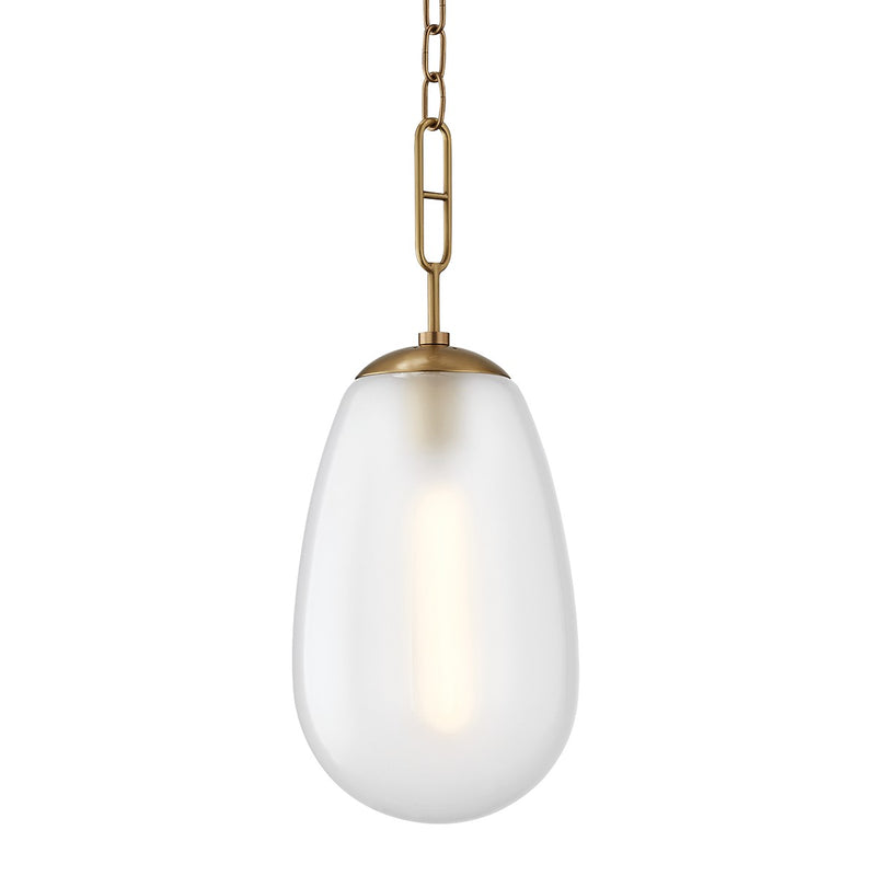 Hudson Valley 2109-AGB One Light Pendant, Aged Brass