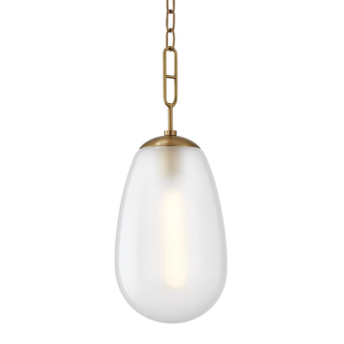 Hudson Valley 2109-AGB One Light Pendant, Aged Brass