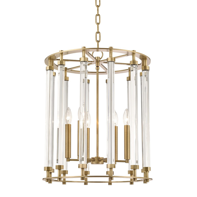 Hudson Valley 2818-AGB Six Light Lantern, Aged Brass