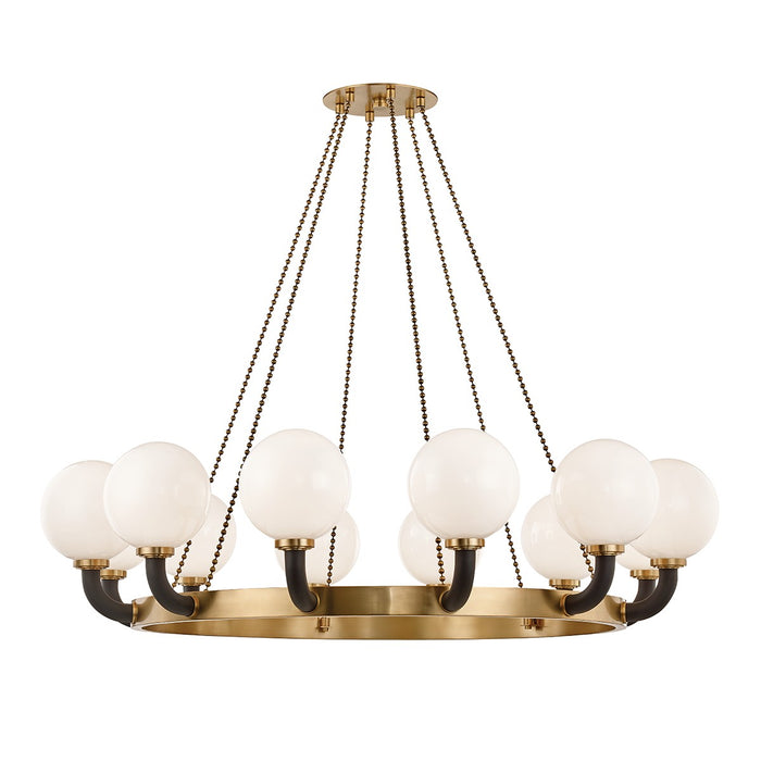 Hudson Valley 3660-AGB/BK 12 Light Chandelier, Aged Brass/Black