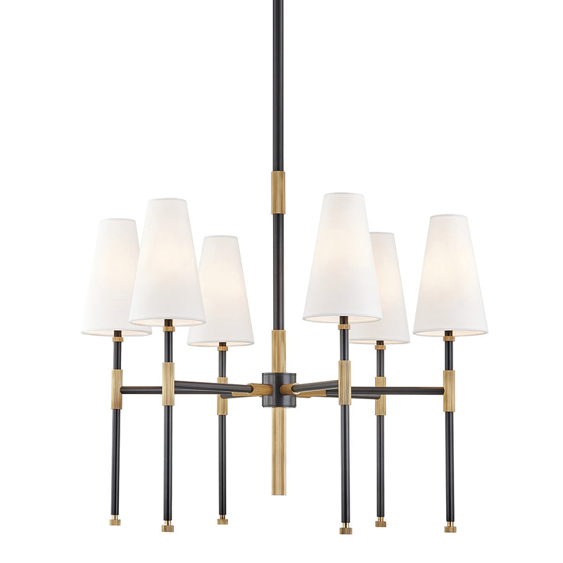 Hudson Valley 3728-AOB Six Light Chandelier, Aged Old Bronze