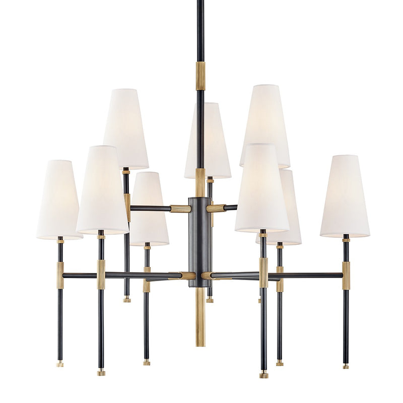 Hudson Valley 3734-AOB Nine Light Chandelier, Aged Old Bronze