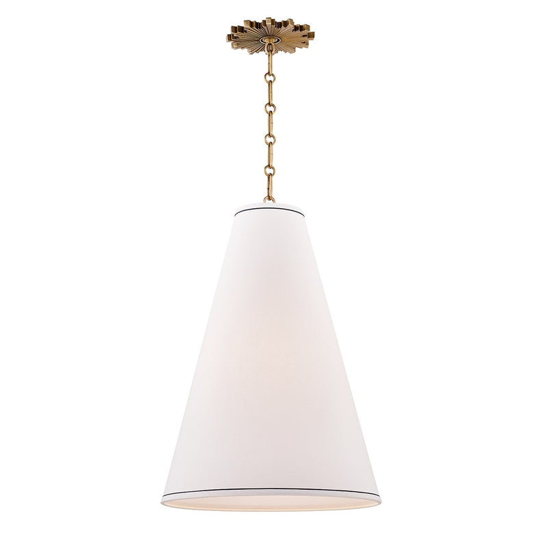 Hudson Valley 3916-AGB One Light Pendant, Aged Brass
