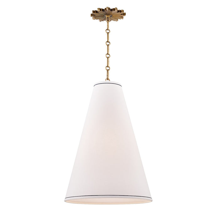 Hudson Valley 3916-AGB One Light Pendant, Aged Brass