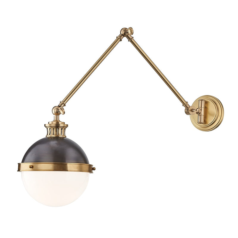 Hudson Valley 4011-ADB One Light Swing Arm Wall Sconce, Aged/Antique Distressed Bronze