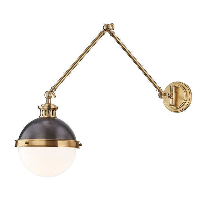 Hudson Valley 4011-ADB One Light Swing Arm Wall Sconce, Aged/Antique Distressed Bronze