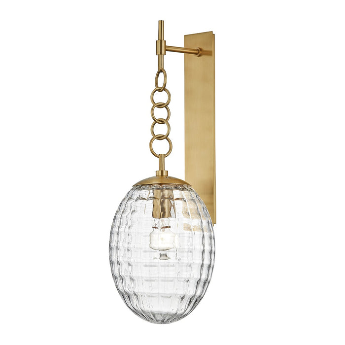 Hudson Valley 4900-AGB One Light Wall Sconce, Aged Brass