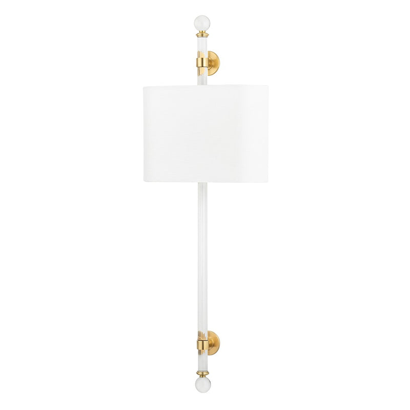 Hudson Valley 6122-AGB Two Light Wall Sconce, Aged Brass