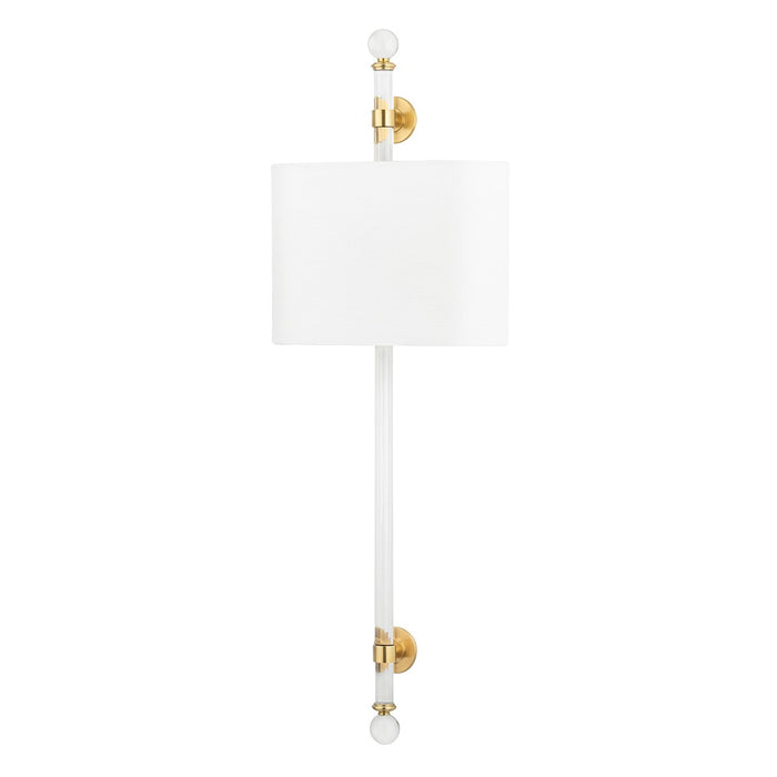 Hudson Valley 6122-AGB Two Light Wall Sconce, Aged Brass