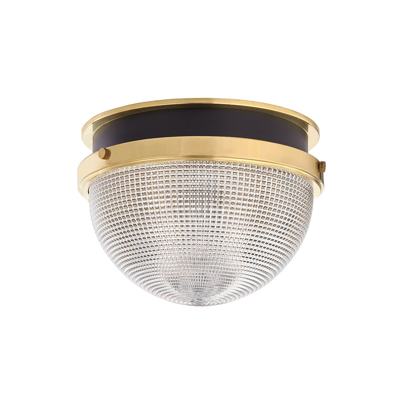 Hudson Valley 6914-AGB/BK One Light Flush Mount, Aged Brass/Black
