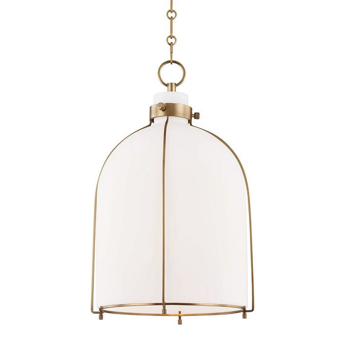 Hudson Valley 7314-AGB One Light Pendant, Aged Brass