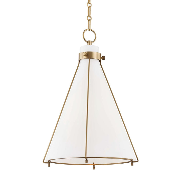 Hudson Valley 7316-AGB One Light Pendant, Aged Brass