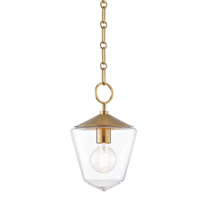 Hudson Valley 8308-AGB One Light Pendant, Aged Brass