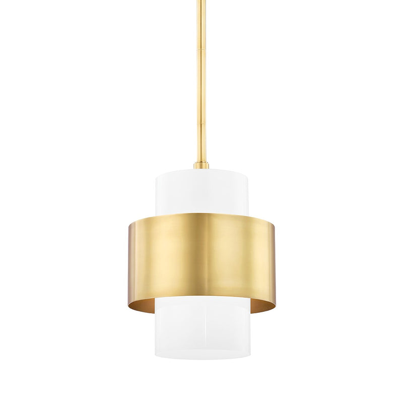 Hudson Valley 8611-AGB One Light Pendant, Aged Brass