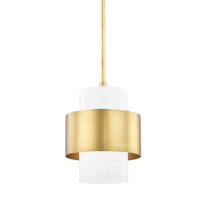Hudson Valley 8611-AGB One Light Pendant, Aged Brass