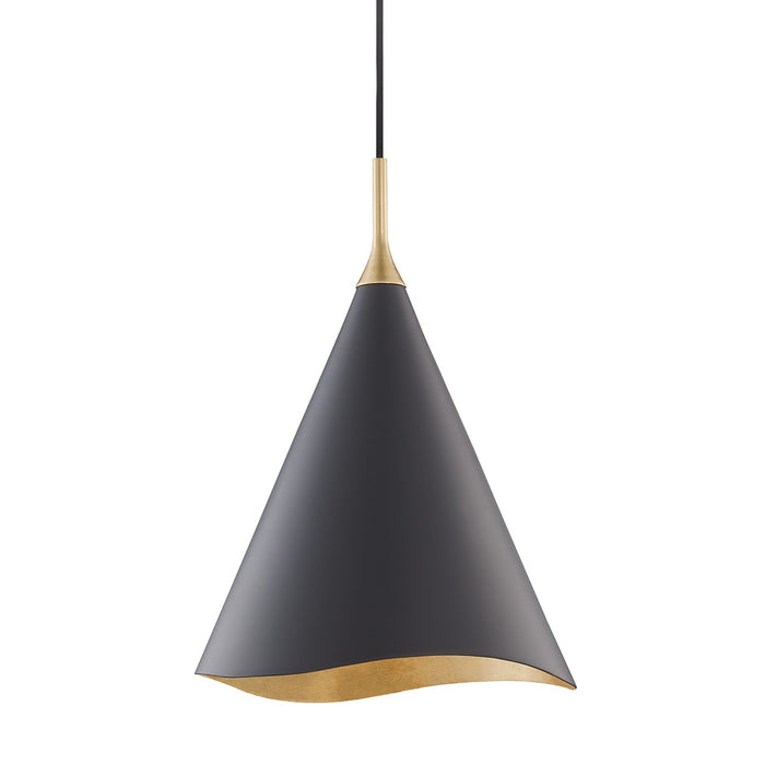 Hudson Valley 9613-GL/BLK One Light Pendant, Gold Leaf/Black Combo