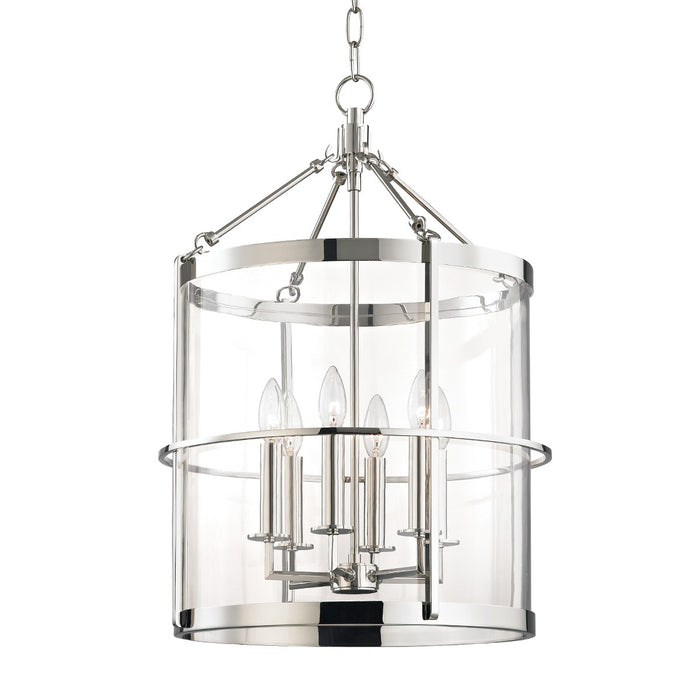 Hudson Valley BKO201-PN Six Light Lantern, Polished Nickel