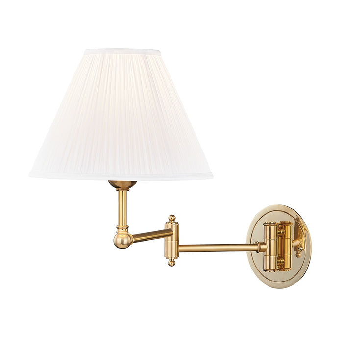 Hudson Valley MDS603-AGB One Light Wall Sconce, Aged Brass