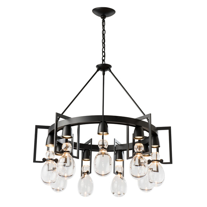 Hubbardton Forge 104360-SKT-10-ZM0572 Nine Light Chandelier, Black