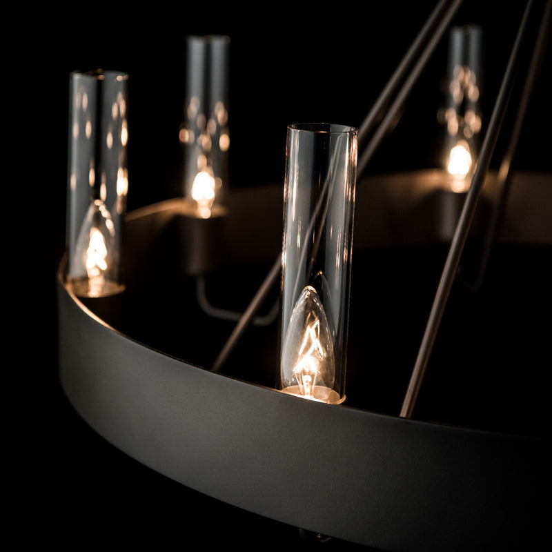 Hubbardton Forge 105040-SKT-07-ZM0611 Eight Light Chandelier, Dark Smoke