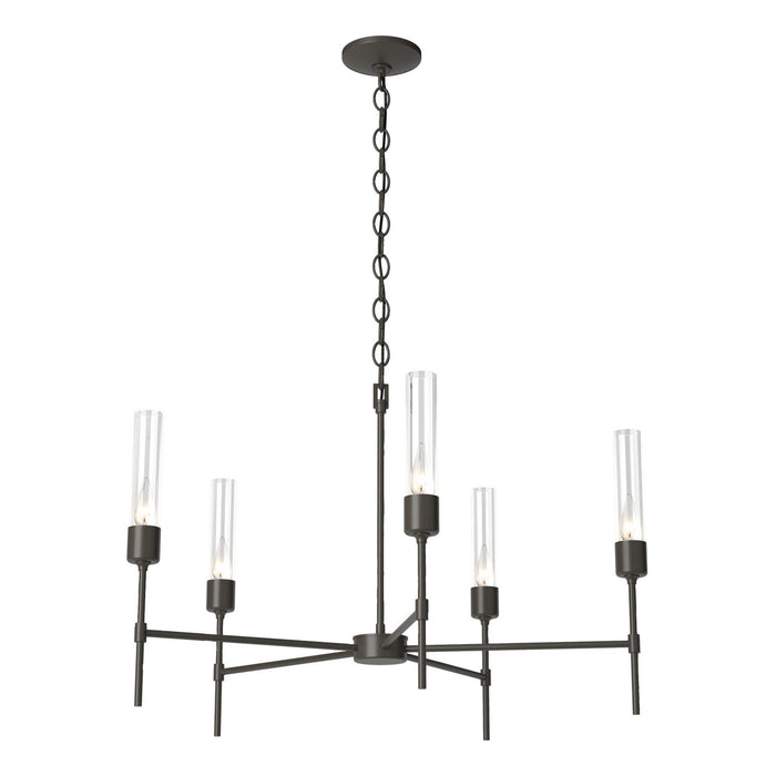 Hubbardton Forge 105045-SKT-07-ZM0611 Five Light Chandelier, Dark Smoke