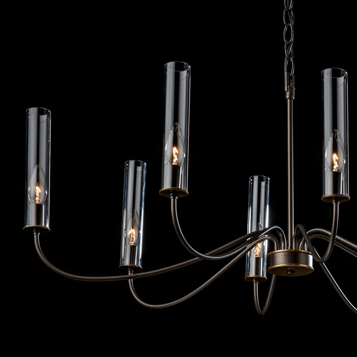 Hubbardton Forge 105050-SKT-07-BR-ZM0611 Eight Light Chandelier, Dark Smoke