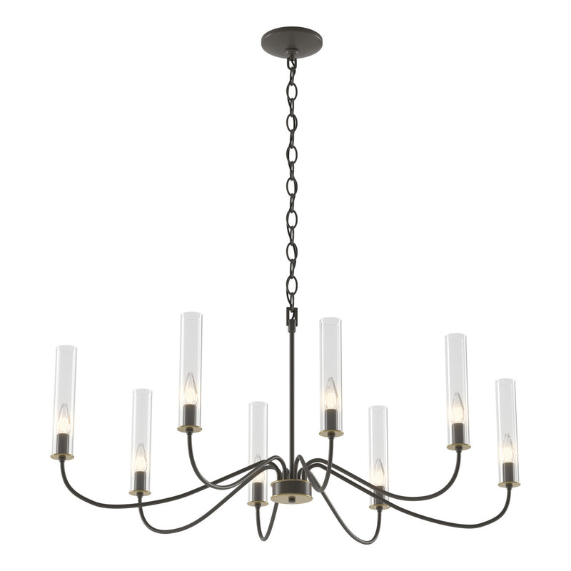 Hubbardton Forge 105050-SKT-07-BR-ZM0611 Eight Light Chandelier, Dark Smoke