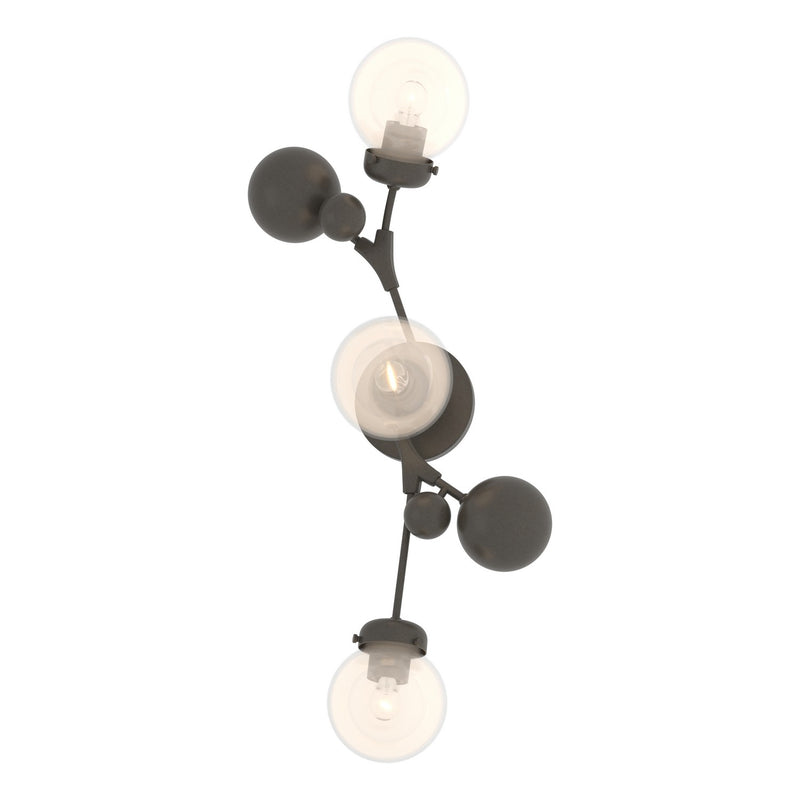Hubbardton Forge 206050-SKT-07-WF0629 Three Light Wall Sconce, Dark Smoke