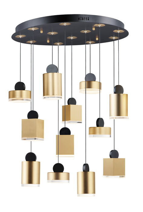 ET2 E20869-75BKGLD LED Pendant, Black / Gold
