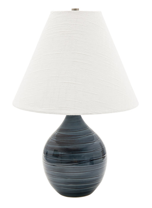 House of Troy GS200-SBG One Light Table Lamp, Scored Blue Gloss