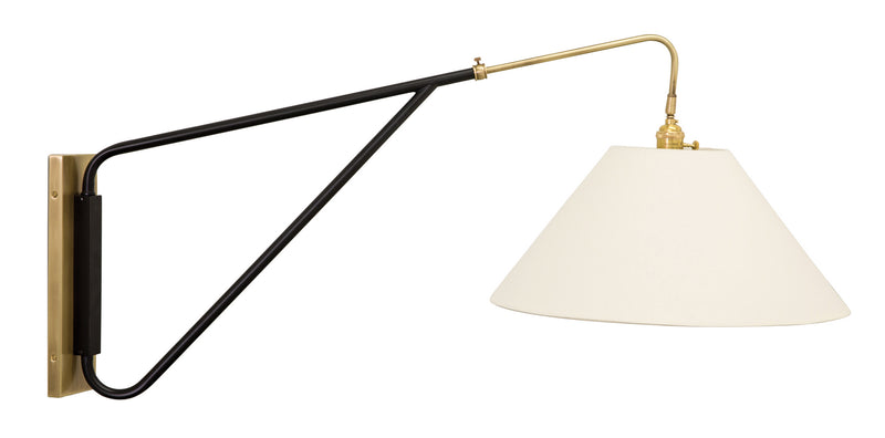 House of Troy WS731-ABBLK One Light Wall Sconce, Antique Brass/Black