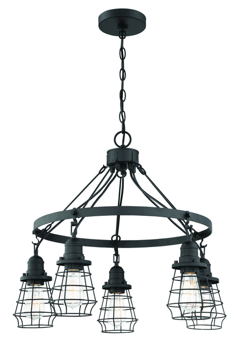 Craftmade 50625-FB Five Light Chandelier, Flat Black
