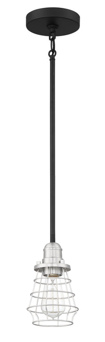 Craftmade 50691-FBBNK One Light Mini Pendant, Flat Black/Brushed Polished Nickel