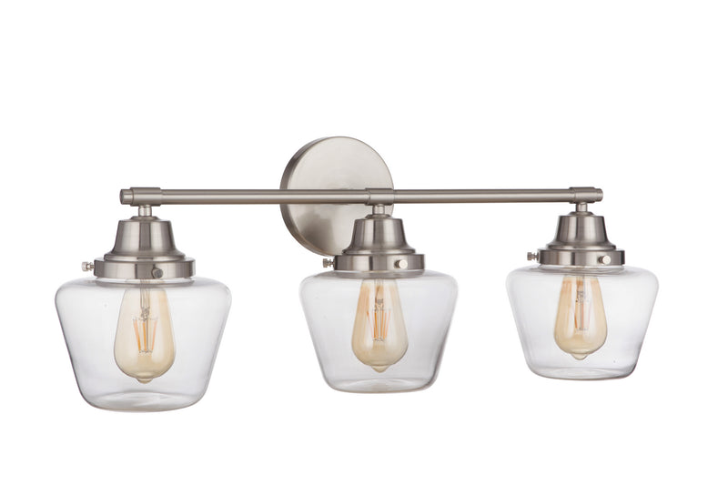 Craftmade 19528BNK3 Three Light Vanity, Brushed Polished Nickel