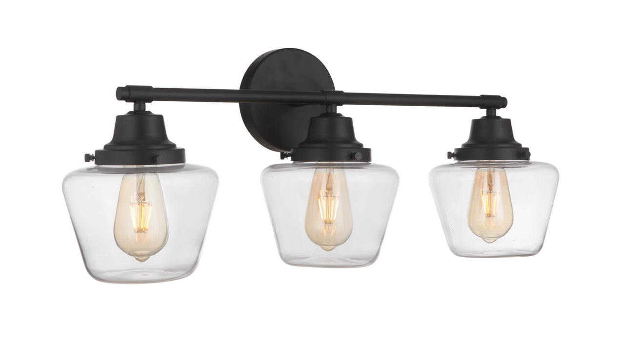 Craftmade 19528FB3 Three Light Vanity, Flat Black