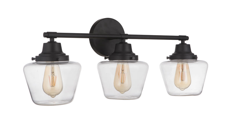 Craftmade 19528FB3 Three Light Vanity, Flat Black