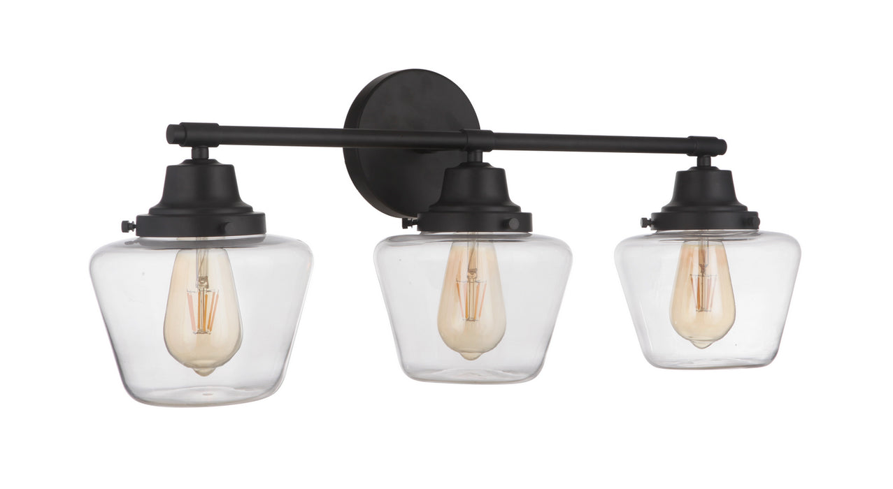 Craftmade 19528FB3 Three Light Vanity, Flat Black