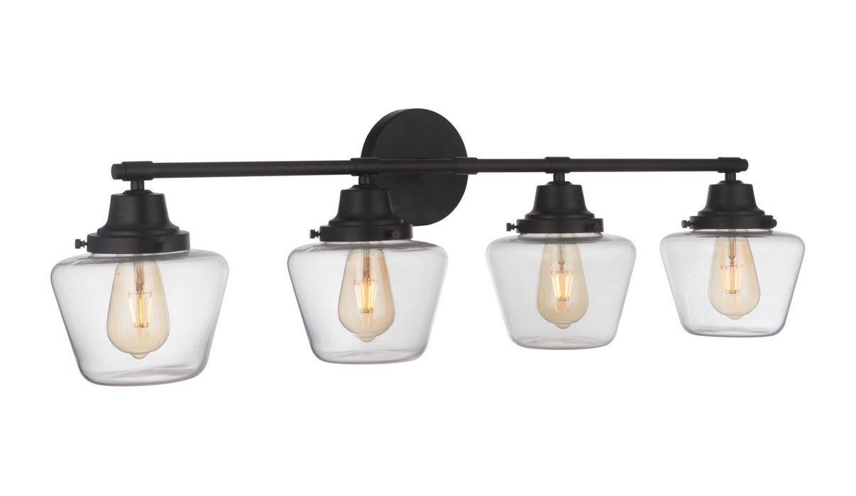 Craftmade 19538FB4 Four Light Vanity, Flat Black