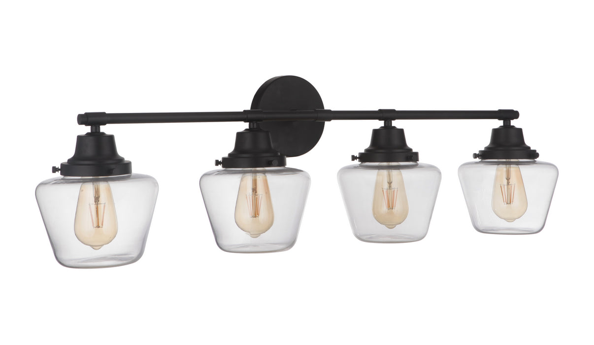 Craftmade 19538FB4 Four Light Vanity, Flat Black