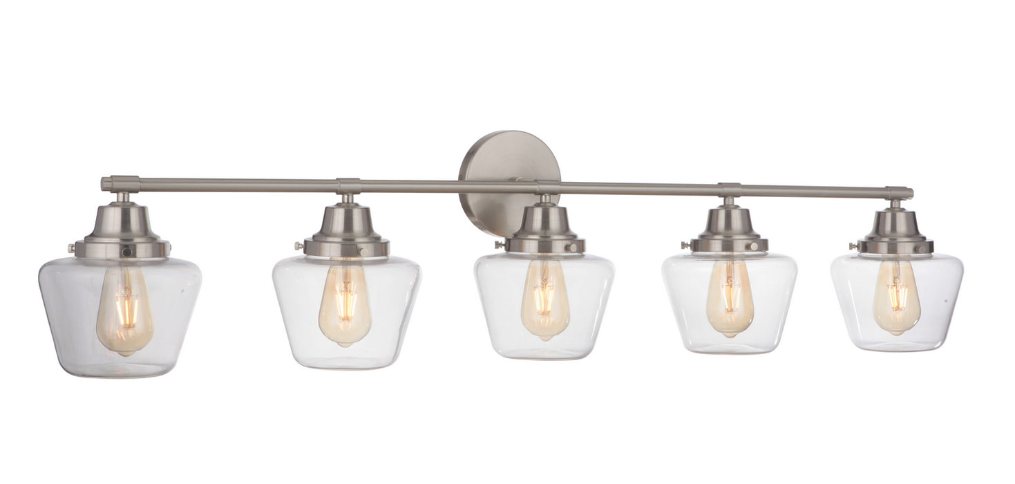 Craftmade 19548BNK5 Five Light Vanity, Brushed Polished Nickel