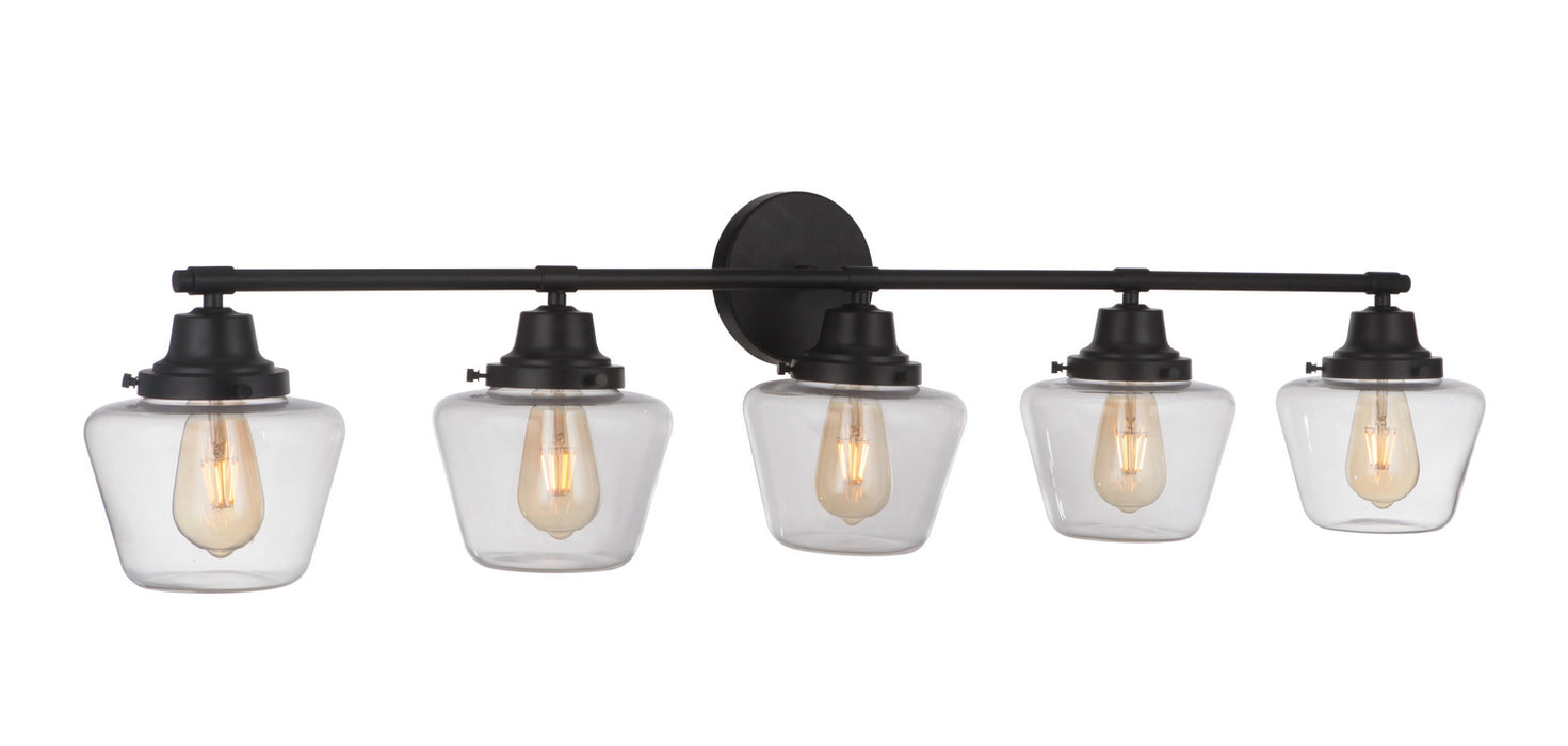 Craftmade 19548FB5 Five Light Vanity, Flat Black
