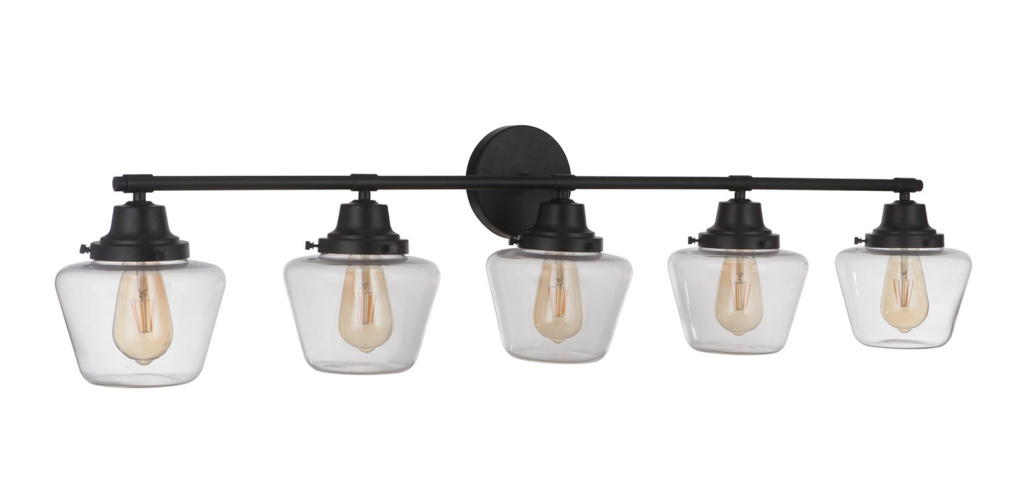 Craftmade 19548FB5 Five Light Vanity, Flat Black
