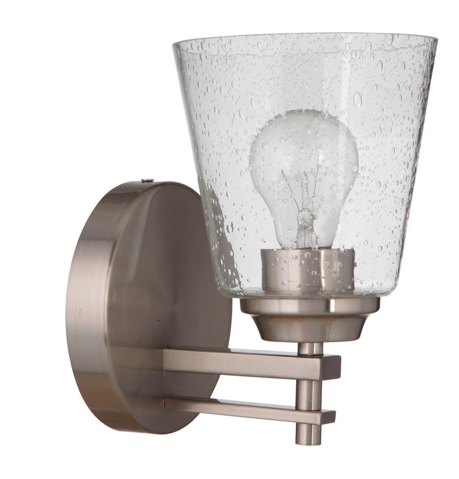 Craftmade 19606BNK1 One Light Wall Sconce, Brushed Polished Nickel