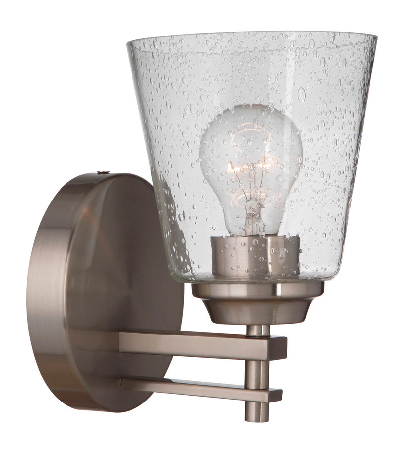 Craftmade 19606BNK1 One Light Wall Sconce, Brushed Polished Nickel
