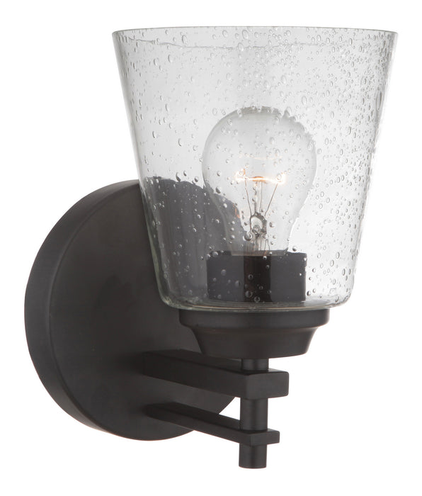Craftmade 19606FB1 One Light Wall Sconce, Flat Black