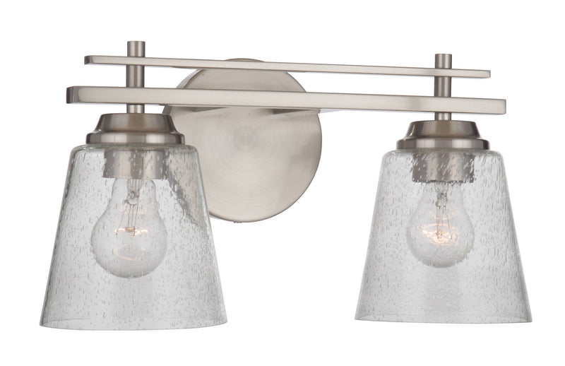 Craftmade 19616BNK2 Two Light Vanity, Brushed Polished Nickel
