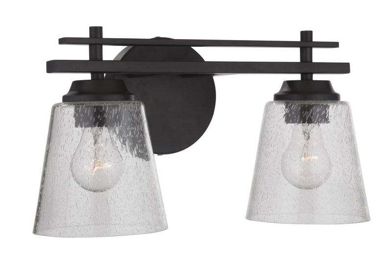 Craftmade 19616FB2 Two Light Vanity, Flat Black