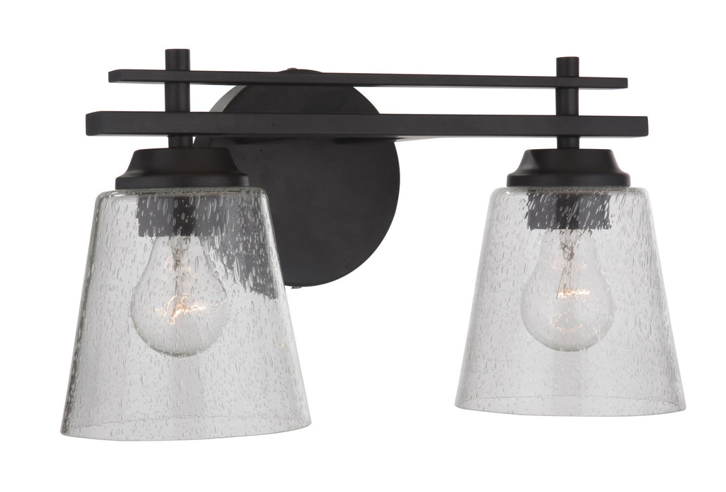 Craftmade 19616FB2 Two Light Vanity, Flat Black