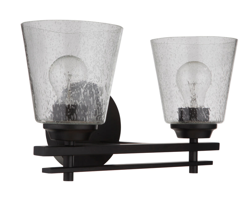 Craftmade 19616FB2 Two Light Vanity, Flat Black