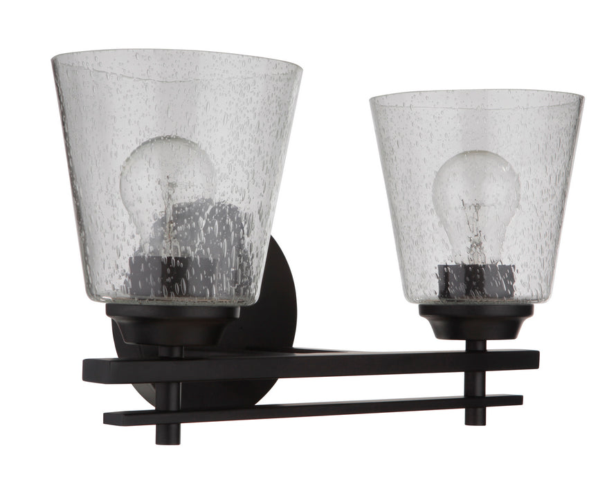 Craftmade 19616FB2 Two Light Vanity, Flat Black